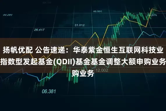 扬帆优配 公告速递：华泰紫金恒生互联网科技业指数型发起基金(QDII)基金基金调整大额申购业务